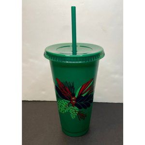 Starbucks Coffee 2020 Christmas tumbler cup 24 oz plastic cold lid mug green